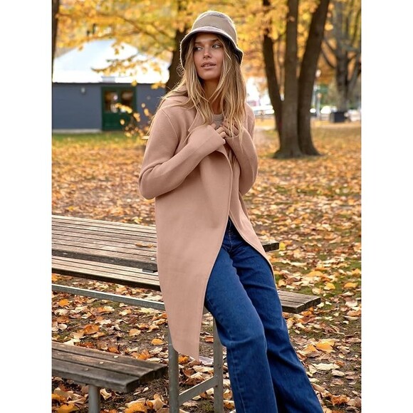 NWT Anrabess Women's Rose/Beige (Apricot) Long Cardigan - Picture 2 of 12